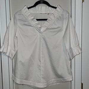Soft Surroundings White Blouse SZ XS classic white blouse womens soft nwot
